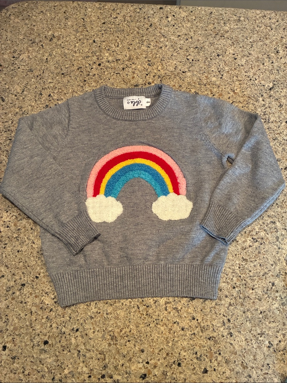 Size 4 Lola + The Boys Gray Rainbow Sweater